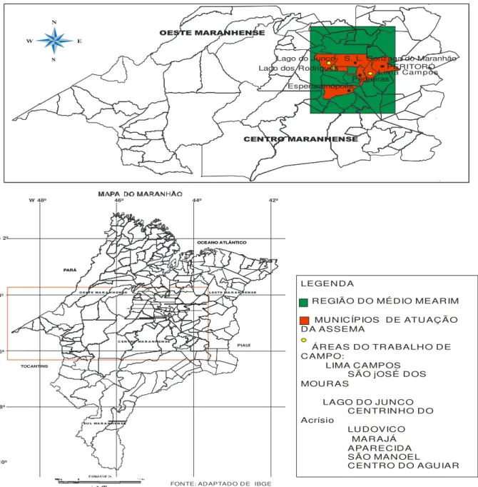 Figura 1 Mapa da região estudada 