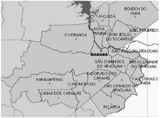 Figura 1: Mapa da Região Sul do Estado do Pará. 