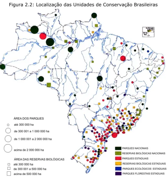 Figura 2.2: Localização das Unidades de Conservação Brasileiras 