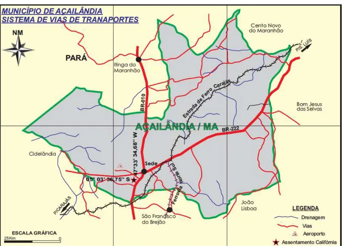 Figura 1 - Mapa do Sistema Viário do Município de Açailândia (MA) 