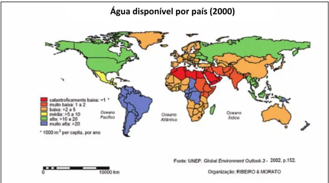 Figura 2 – Água disponível por país (2000) 
