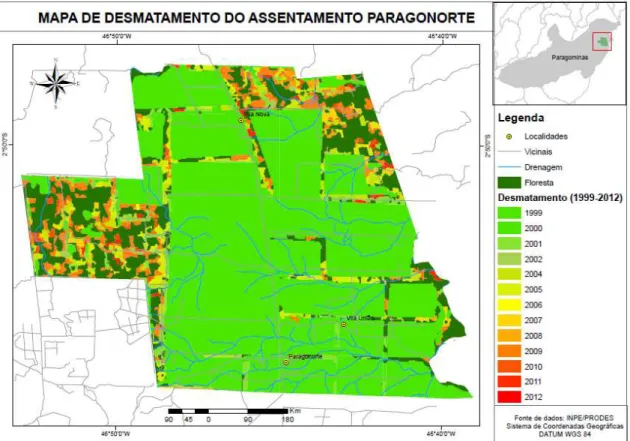 Tabela 4: Distribuição de desmatamento acumulado em APP de 1999 a 2012 