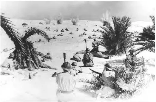 figura 2.2  A França em combate no deserto da Tripolitânia. (Foto: Archives Documentation française,  Paris.)