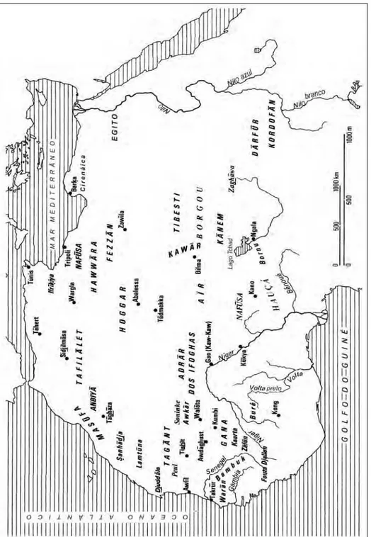 Figura 5.1  A África do Oeste no século XI. [Fonte: François de Medeiros.]