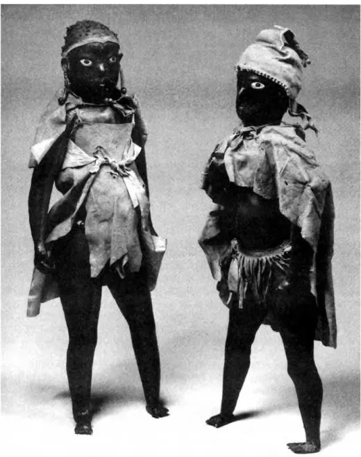 figura 6.1  Bonecas à venda no Cabo no início do século XIX, representando um homem e uma mulher  san
