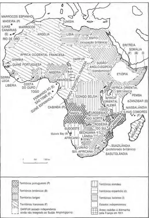 figura 2.3  A África de 1914. (Fonte: OLIVER &amp; FAGE, 1962.)