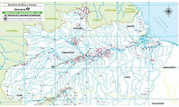 Figura 14 - Recorte do Mapa Eletrogeográfico Brasileiro. 