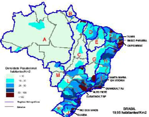 Figura 5 - Densidade populacional no Brasil 