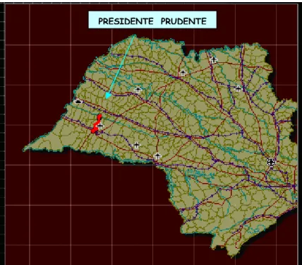 Figura 5 – Localização do Município de Presidente Prudente no contexto do Oeste do Estado de São Paulo  Fonte: Adaptada do site do IBGE (2005) 