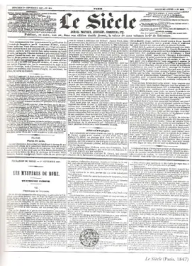 Figura 1: Jornal francês Le Siècle  Fonte: Microfilmes Biblioteca Nacional 
