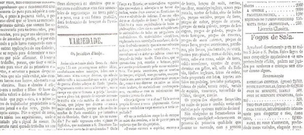 Figura 10: Crônica portuguesa em jornal paraense  Fonte: Microfilmes Centur 