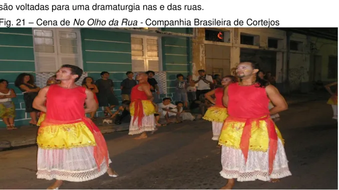 Fig. 21  –  Cena de No Olho da Rua - Companhia Brasileira de Cortejos   