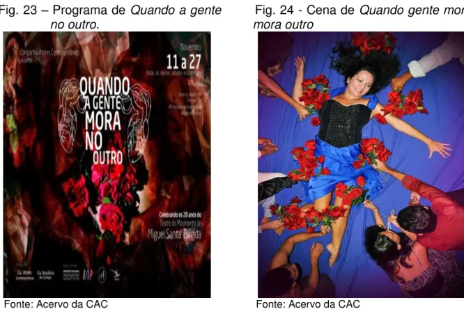 Fig. 23  –  Programa de Quando a gente        Fig. 24 - Cena de Quando gente mora  no outro