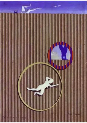 Figura 2 – Max Ernst. The Fall of an Angel. Colagem e Óleo sobre papel. Exemplo de colagem dadaísta