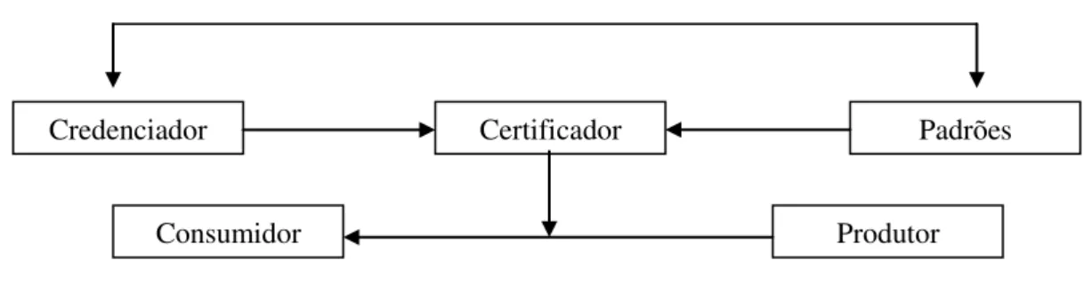 Figura 1  –  Componentes e arranjos institucionais de um sistema de certificação 