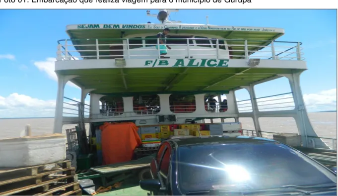 Foto 01: Embarcação que realiza viagem para o município de Gurupá