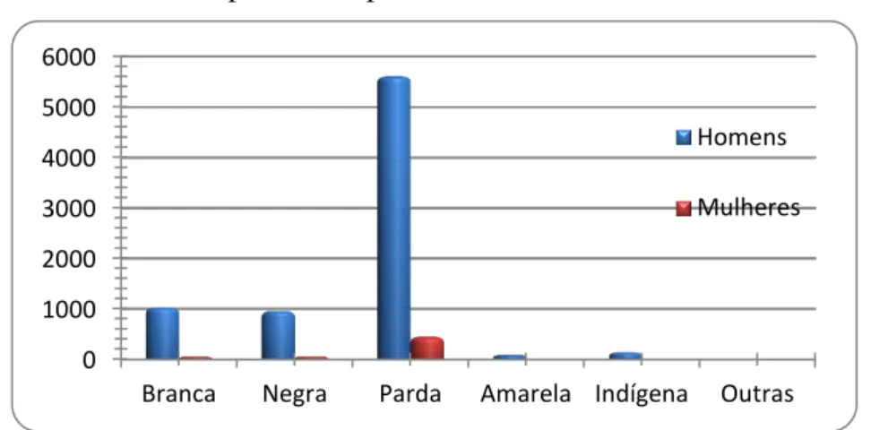 Gráfico 5: Grau de instrução da população carcerária por sexo, em dezembro de 2010. 