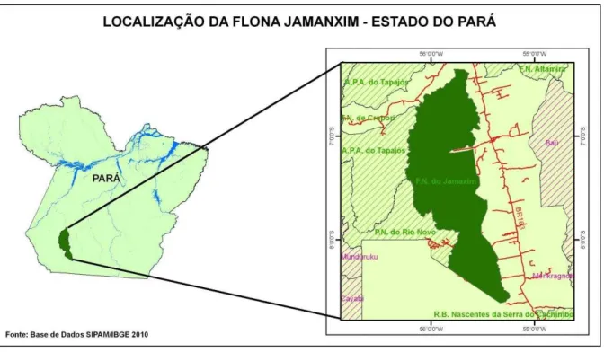 Figura 1: Localização da FLONA do Jamanxim. 