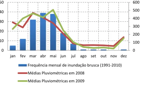 Gráfico 5 - Influência da Precipitação nos Eventos de Inundações Bruscas no Estado do Pará