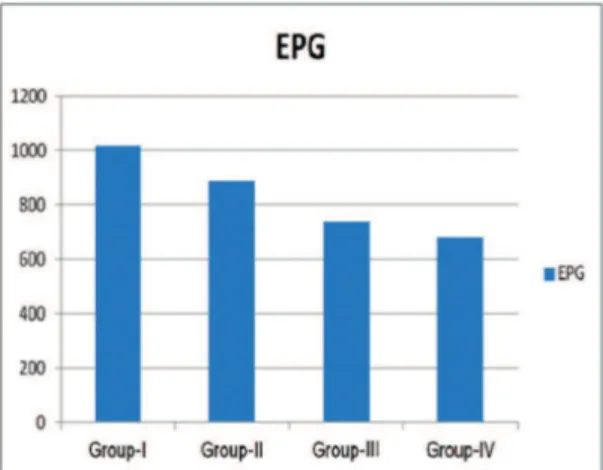 Fig. 3:  EPG of adult Garole sheep in different body weight groups.