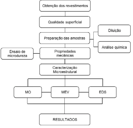 Figura 14 - Diagrama de blocos das diversas etapas da metodologia empregada. 