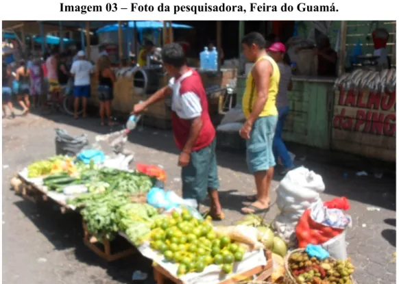 Foto da pesquisadora, Feira do Guamá em agosto de 2011. 