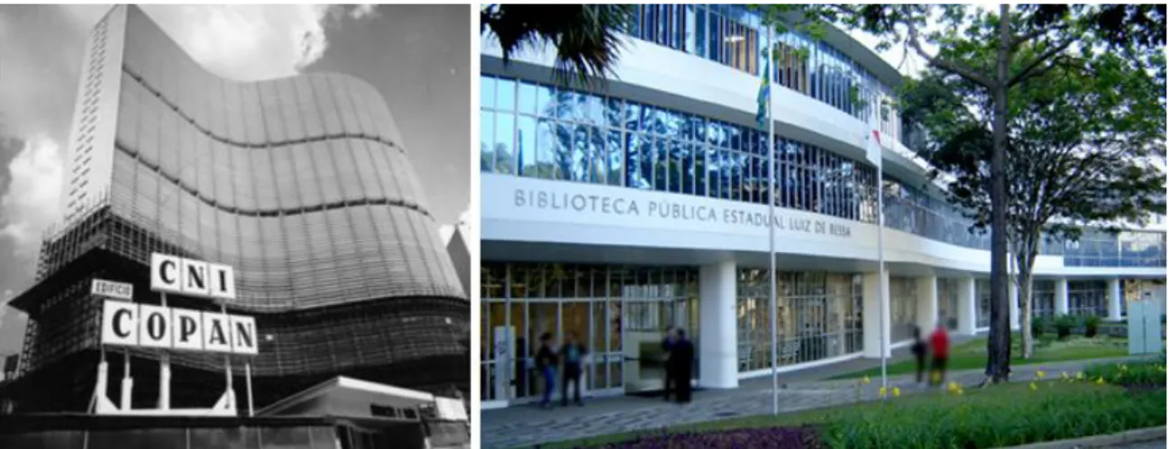 Figura 23. À direita, Edifício COPAN-SP, e, à esquerda, Biblioteca Estadual de Belo Horizonte