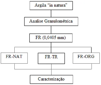 Tabela 4.1 - Determinações analíticas utilizadas na caracterização de amostras de argila