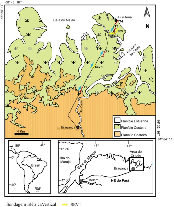 Figura 1- Mapa de localização da Planície Costeira Bragantina e do levanta_