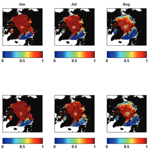 Fig. 1. The mean inversion frequency (averaged over 2003–2008) for the summer months over the Arctic Ocean (70 ◦ N–90 ◦ N)