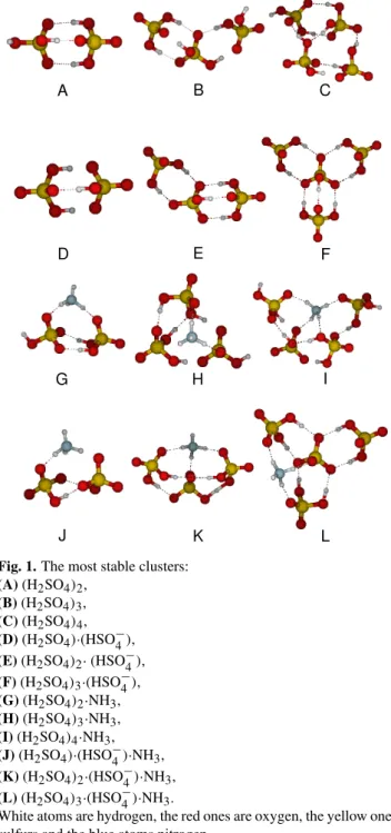 Fig. 1. The most stable clusters: