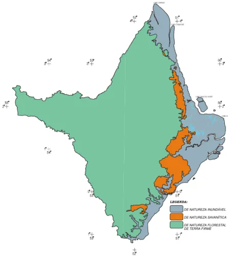 Figura 2: Áreas Homogêneas do Estado do Amapá Fonte: ZEE, 2000.
