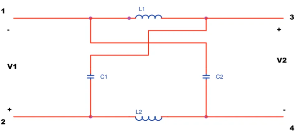 Fig. 1 – Equivalent circuit of the impedance network. 