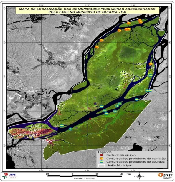 Figura 02 - Localização geográfica das comunidades pesqueiras que participam dos Acordos de Pesca .