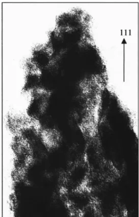 FIG. 6. Schematic representation of the topotactic transformation from he- he-matite to metal iron observed by electron diffraction.