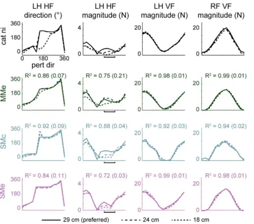 Figure 7. Comparison of limb forces predicted by controlling experimentally-derived muscle synergies rather than individual muscles in polar coordinates