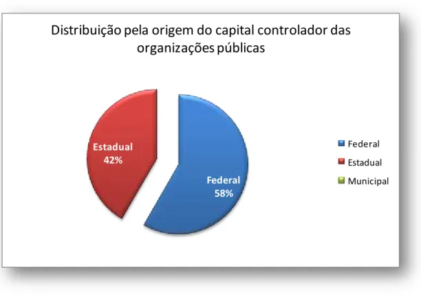 Figura 2-7. Distribuição pela origem do capital das organizações públicas. 