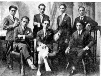 Figura 4: Grupo de intelectuais modernistas no Estado do Pará. De pé, da esquerda para a  direita, Paulo de Oliveira, Bruno de Menezes, Edgard de Souza Franco e Farias Gama