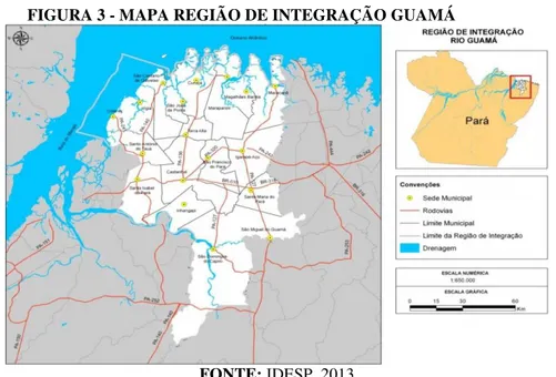 FIGURA 3 - MAPA REGIÃO DE INTEGRAÇÃO GUAMÁ 