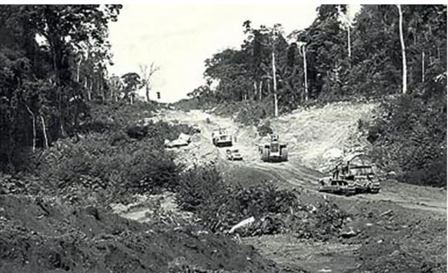 Foto 1: Abertura da rodovia Transamazônica durante o regime militar de 1964