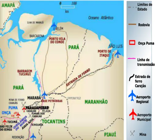 Figura 5. Cadeia produtiva externa da Vale S.A até o porto de Itaqui-MA . Fonte: Projeto “Onça Puma”