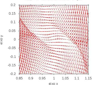 Figure 3. Velocities field around the planet.