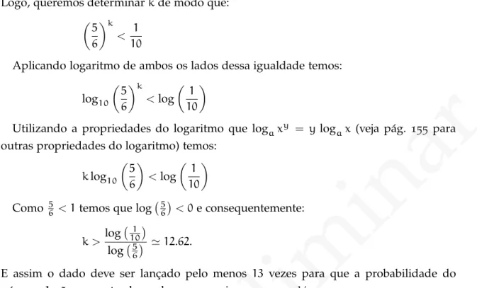 Figura 5.3: Representac¸˜ao gr´afica da inequac¸˜ao 5 6  k