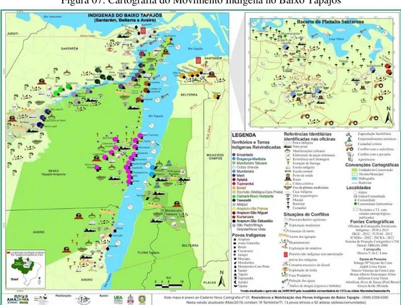 Figura 07: Cartografia do Movimento Indígena no Baixo Tapajós   