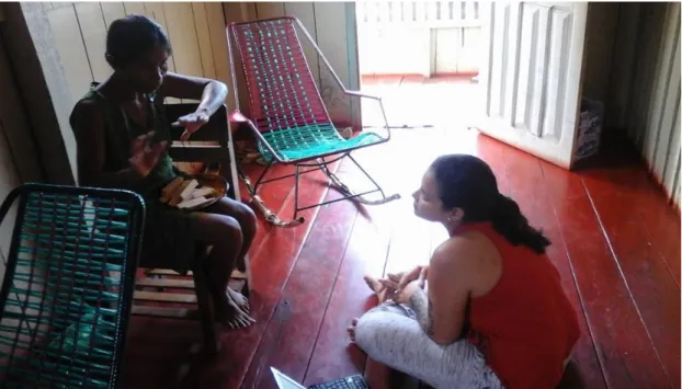 Figura 09: Coletando relato com dona Nair na casa do CIMI em Lábrea /2015 