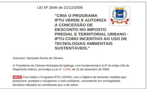 Figura 1 – Lei de Ipatinga (MG). 