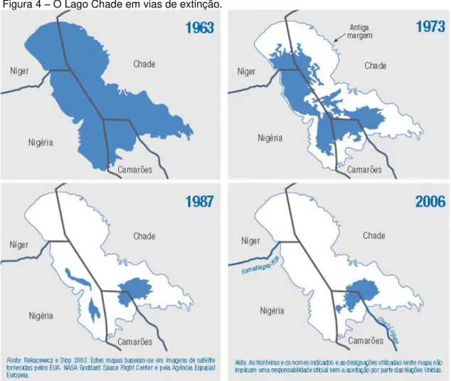 Figura 4  –  O Lago Chade em vias de extinção. 