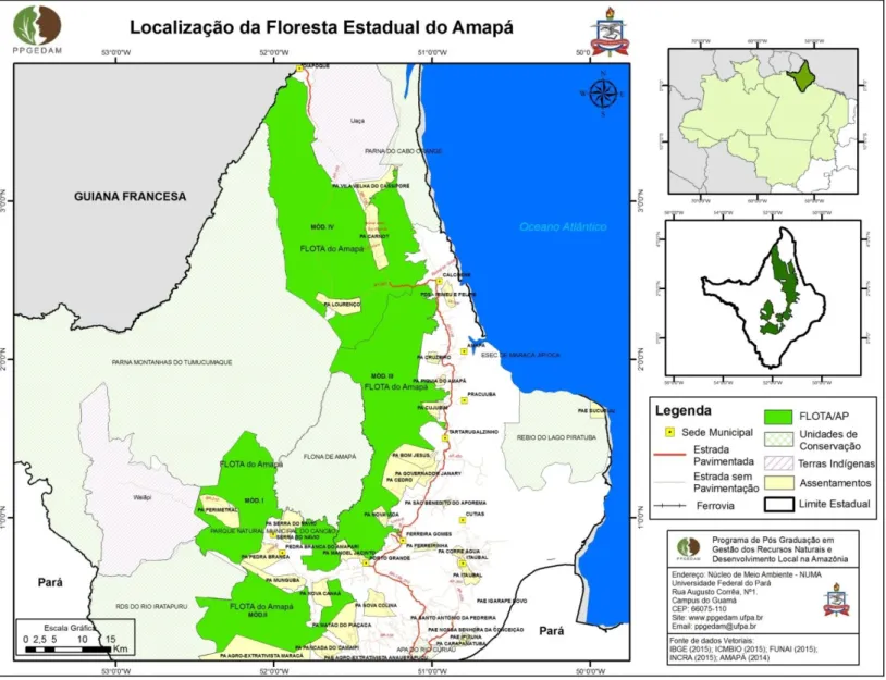 Figura 4  – Localização geográfica da Floresta Estadual do Amapá (FLOTA/AP). 