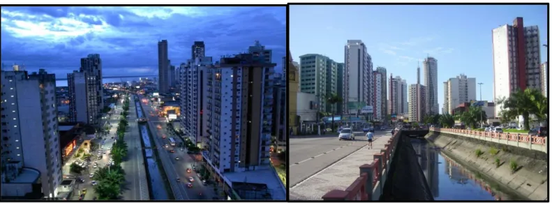 Figura 10 - Avenida Doca de Souza Franco e seus entornos como exemplo de canal de drenagem de  águas pluviais utilizada pelos empreendimentos para lançamento dos seus efluentes
