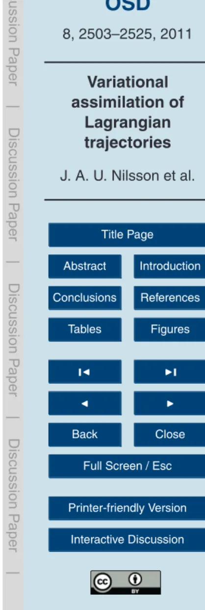 Table 1. Design of numerical experiments, the assimilated observations are marked with X.